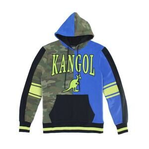 Kangol Hoodie Sweatshirt Multicolor Camo‎ Sweater W/ Kangaroo Men Size Large NWT